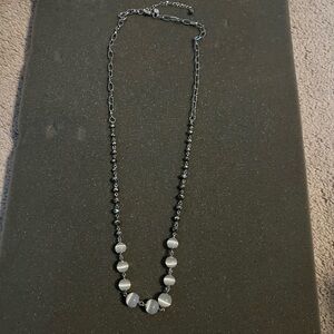 Lia Sophia Silver and White Beaded Necklace
